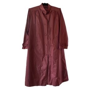 VTG 90s Cambridge Trench Coat Pink Mauve Size 14 Long Length 46” Lined Business